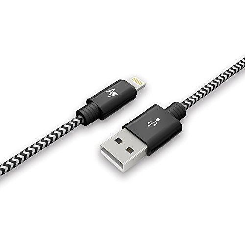 AYIPE USB to iPhone Lightning Cable for iPhone 7/7 Plus/6/6 Plus/6S/6S Plus,SE/5S/5,iPad,iPod Nano 7 [3-Pack] - 6.6 Feet (2 Meters) - BlackWhite - Nylon Braided - ezschedule