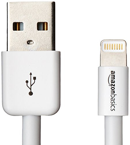 AmazonBasics Apple Certified Lightning to USB Cable - 6 Feet (1.8 Meters), White - ezschedule